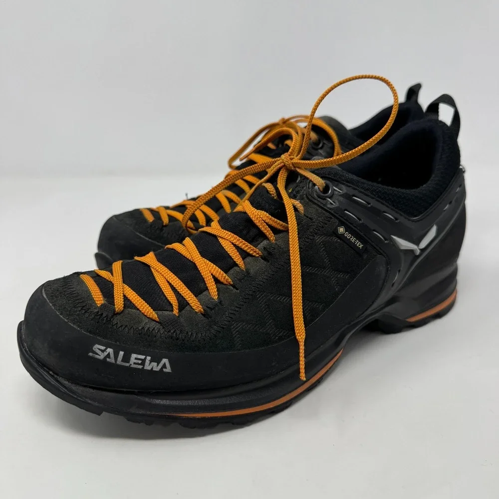 Salewa Mountain Trainer 2 GTX Hiking Shoe Black Orange Gore-tex Vibram Men's 8.5
